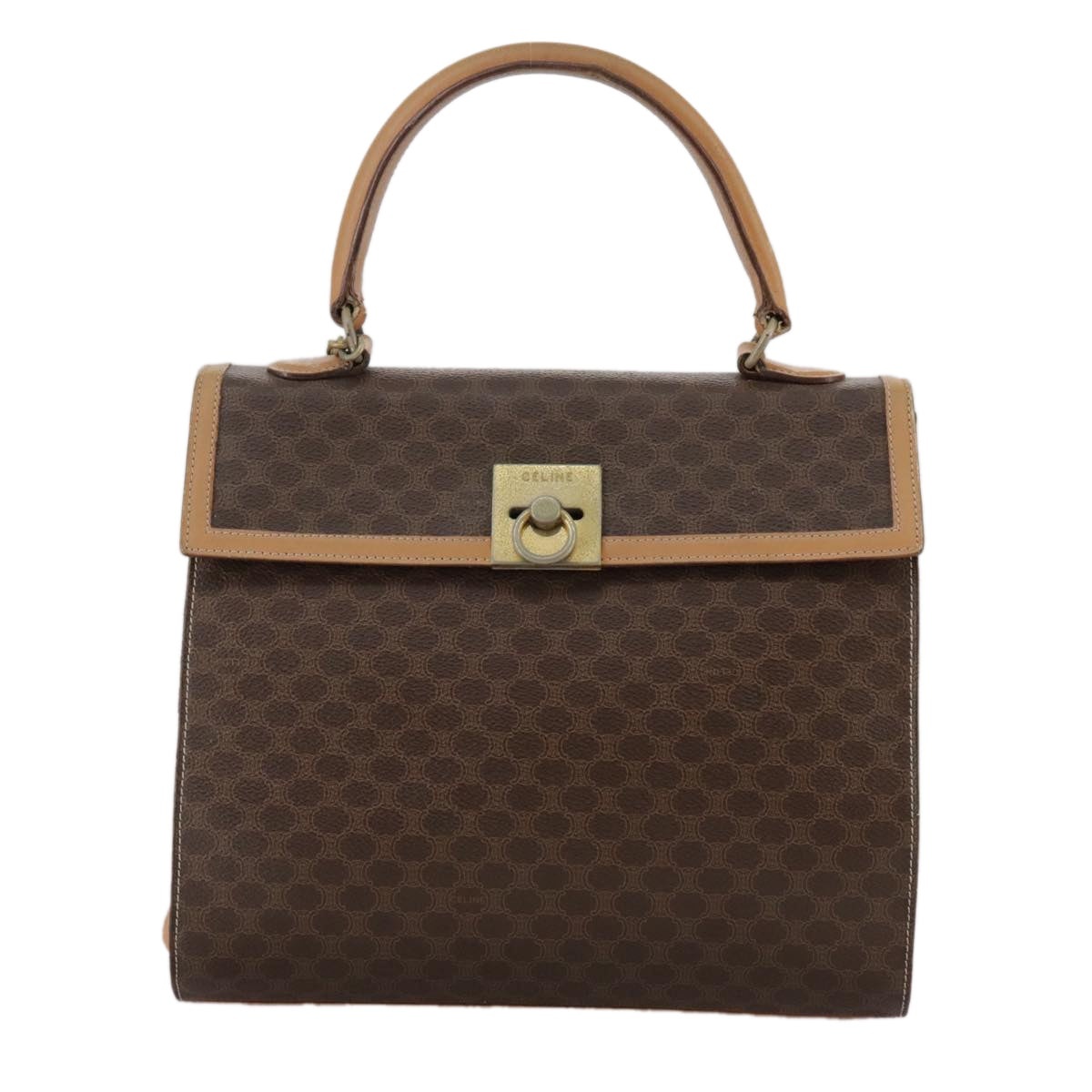 CELINE Macadam Canvas Hand Bag Pvc Leather Brown - 13