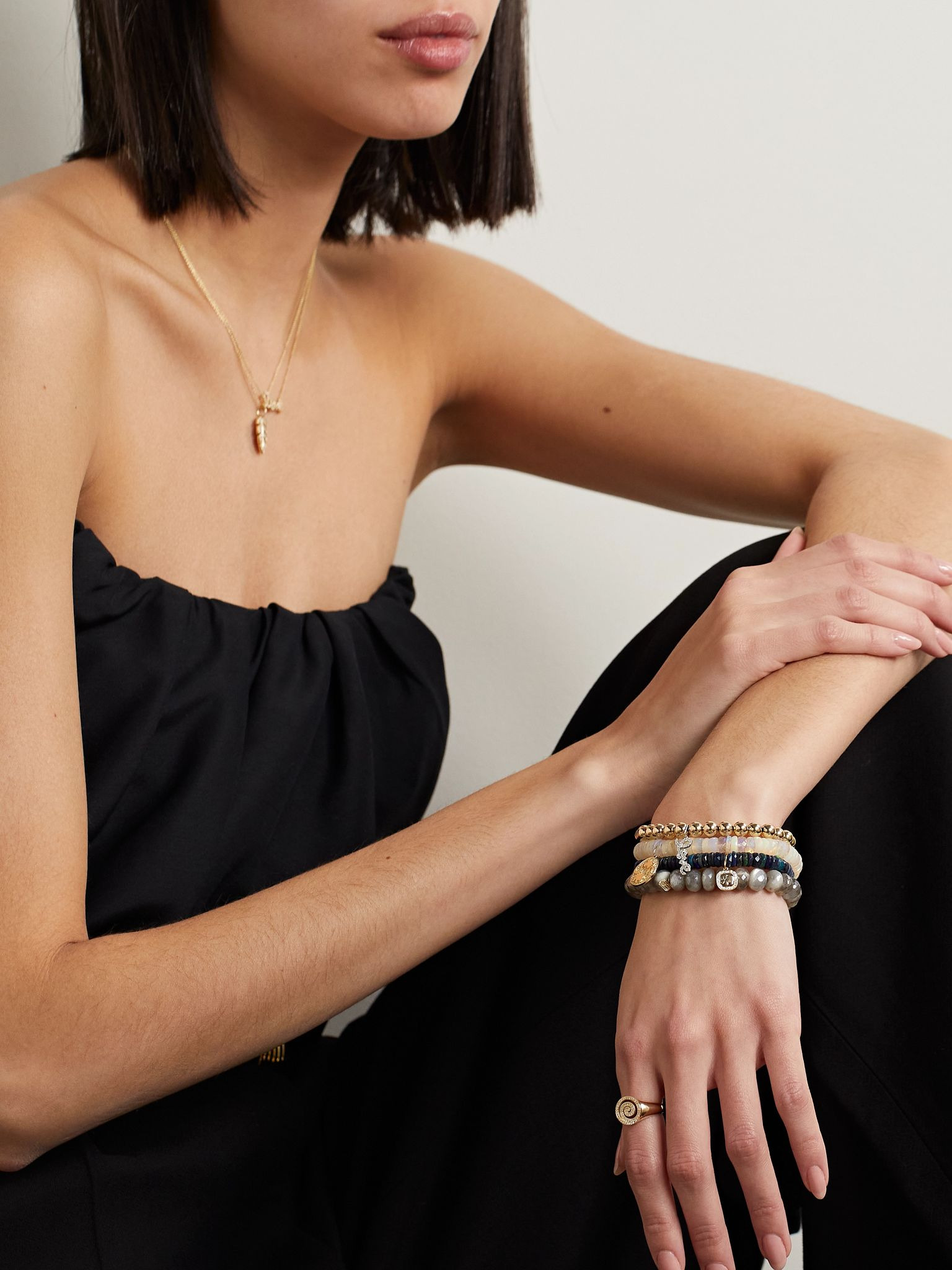 Love 14-karat gold diamond bracelet Gold - 5