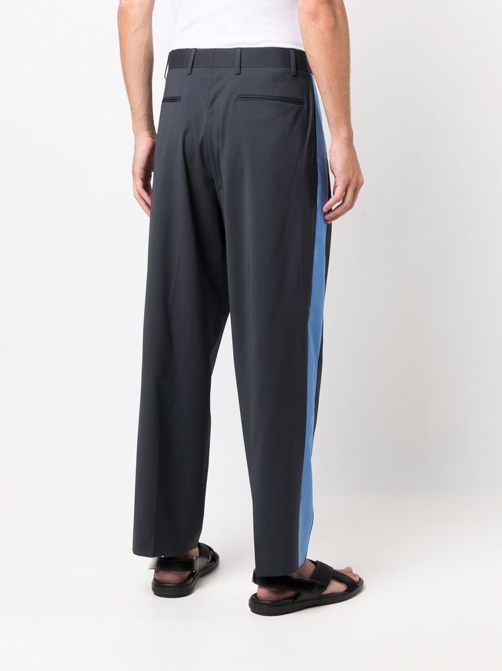 side-striped pleated trousers - 4