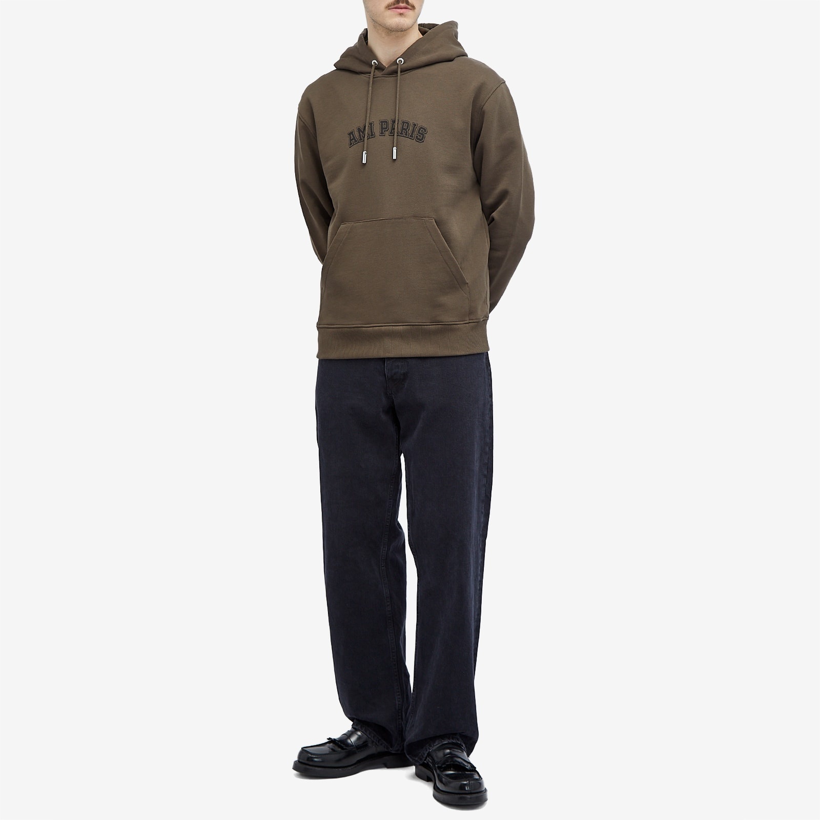 【送料関税込】AMI Paris College Logo Hoodie Ami Paris College Logo Black Hoodie Sweatshirt Men's Unisex