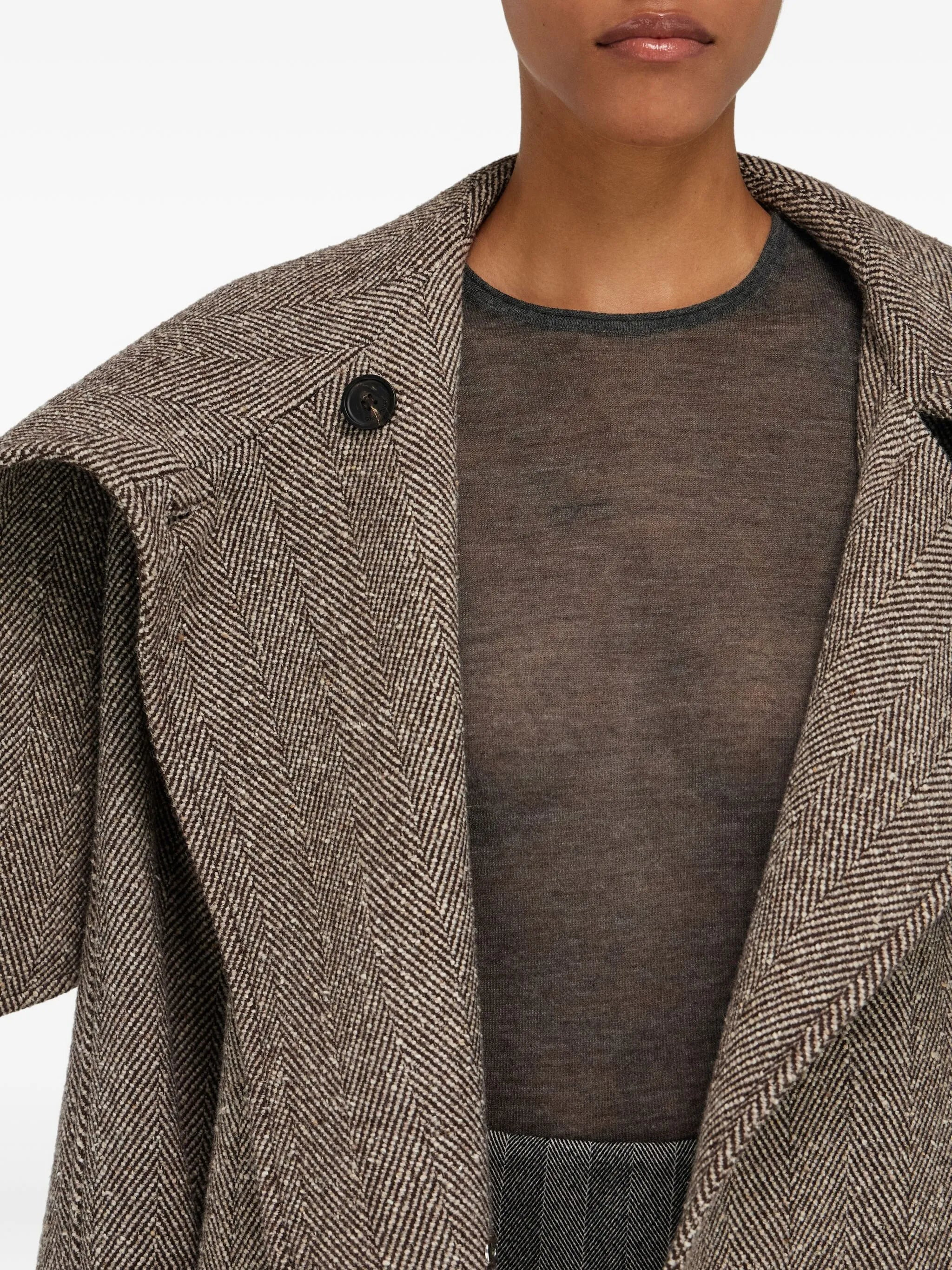 Ferragamo Herringbone Belted Coat - 4