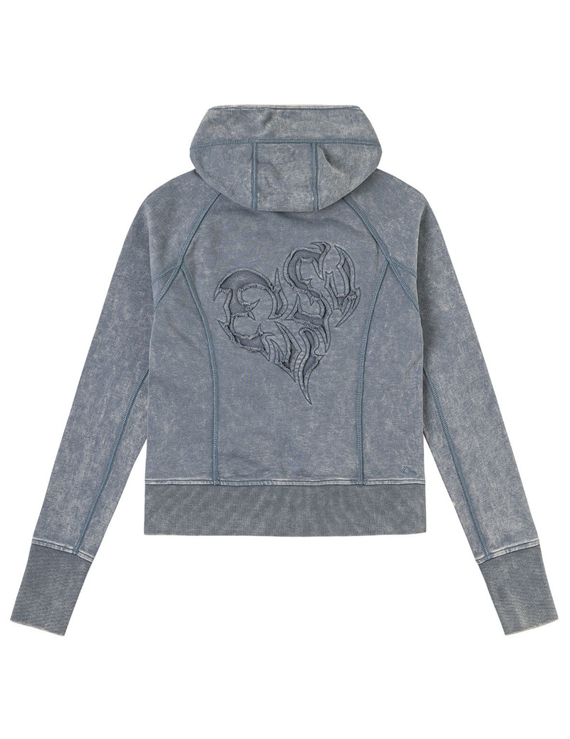 EVISU Reversed Fabric Cropped Hoodie outlook