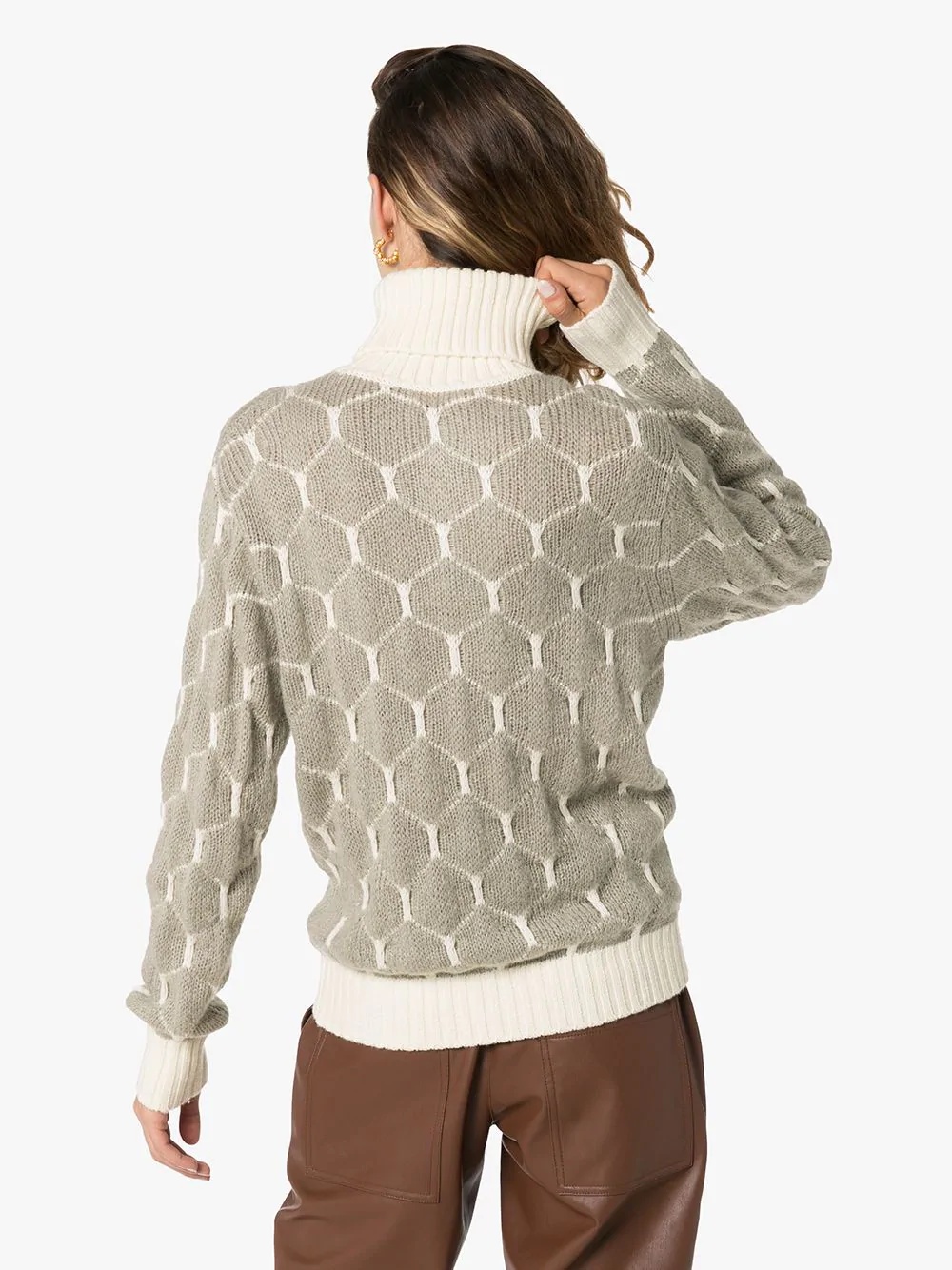 intarsia knit honeycomb jumper - 4