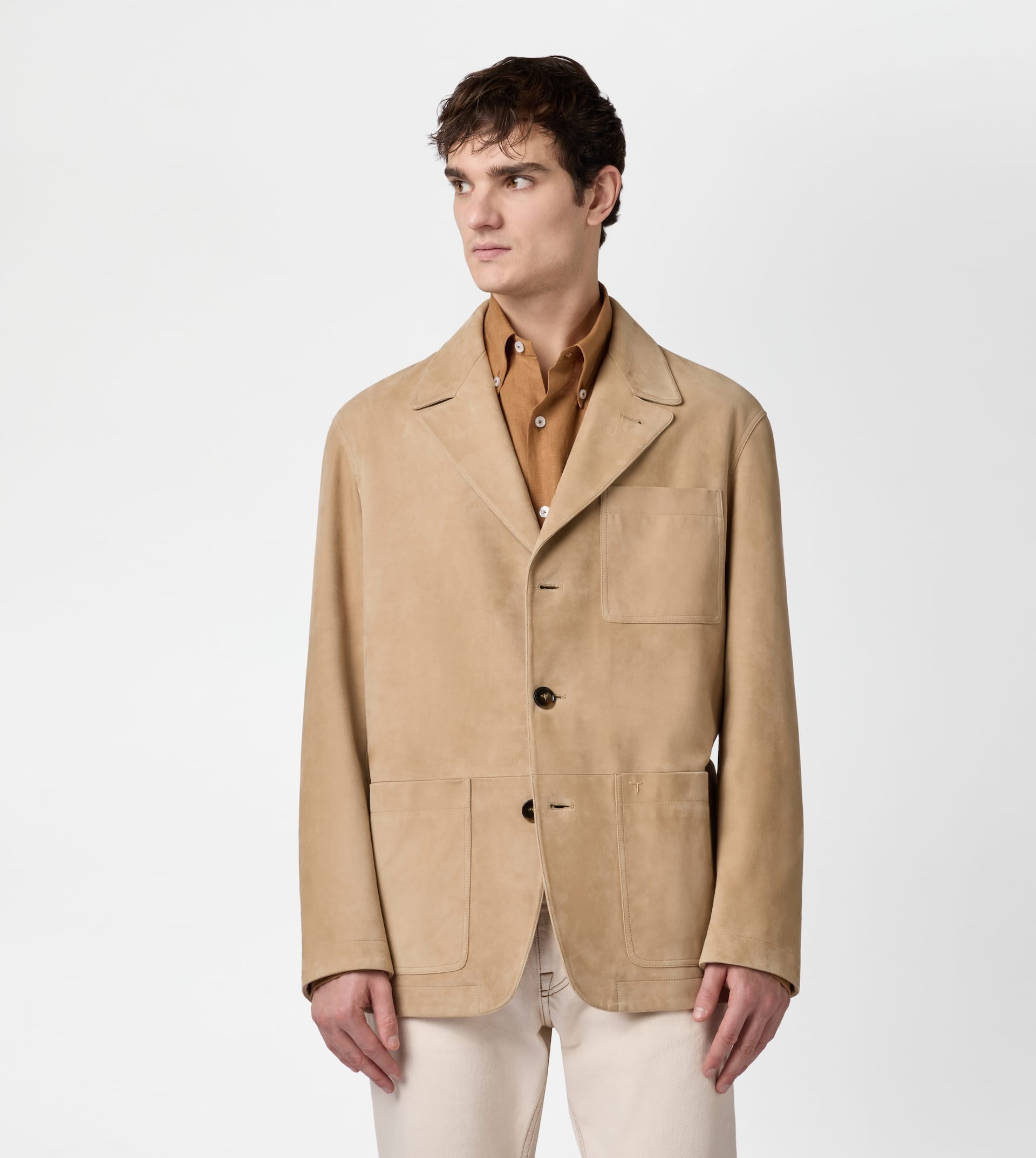 PASHMY BLAZER IN SUEDE - BEIGE - 3