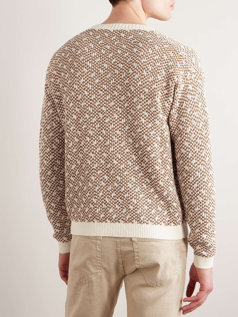 Jacquard-Knit Linen-Bouclé Sweater 4
