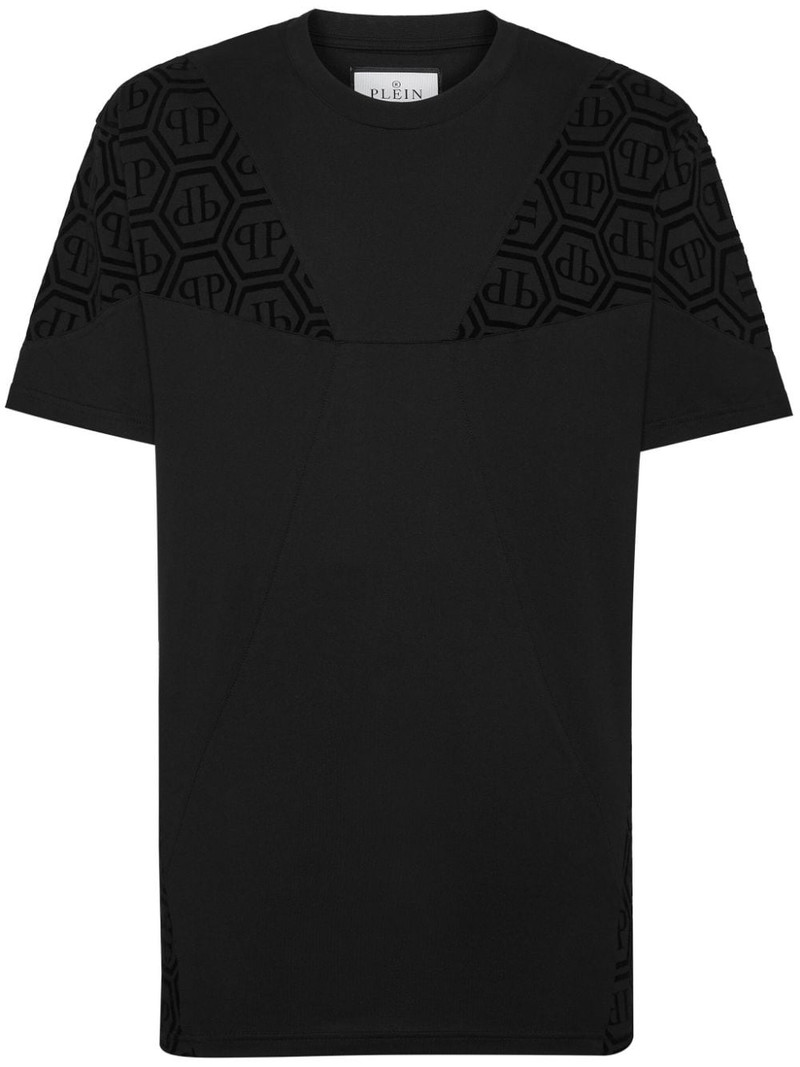 logo-panel cotton t-shirt 1