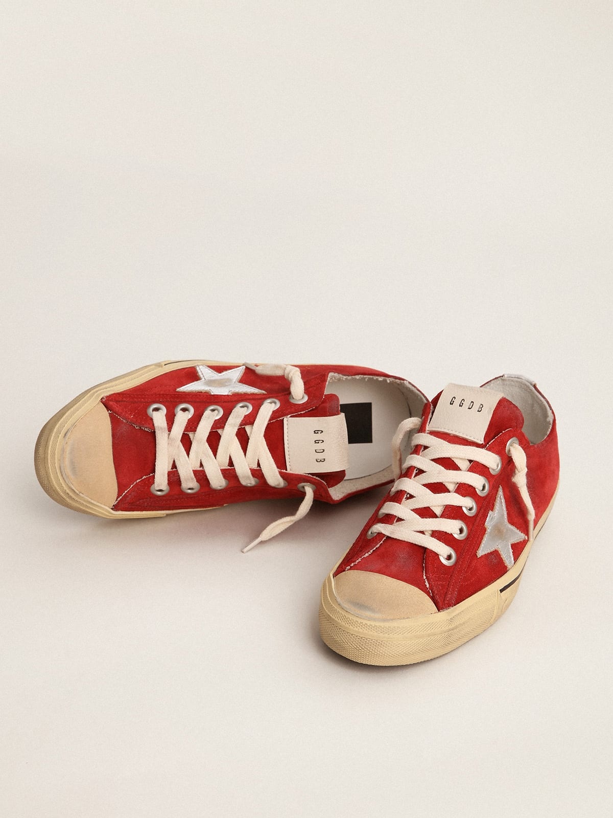 V-Star LTD sneakers in dark red suede with silver metallic leather star - 2