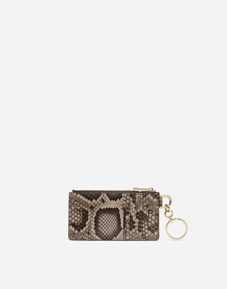 Python leather card holder with ring and crossover DG logo - 3