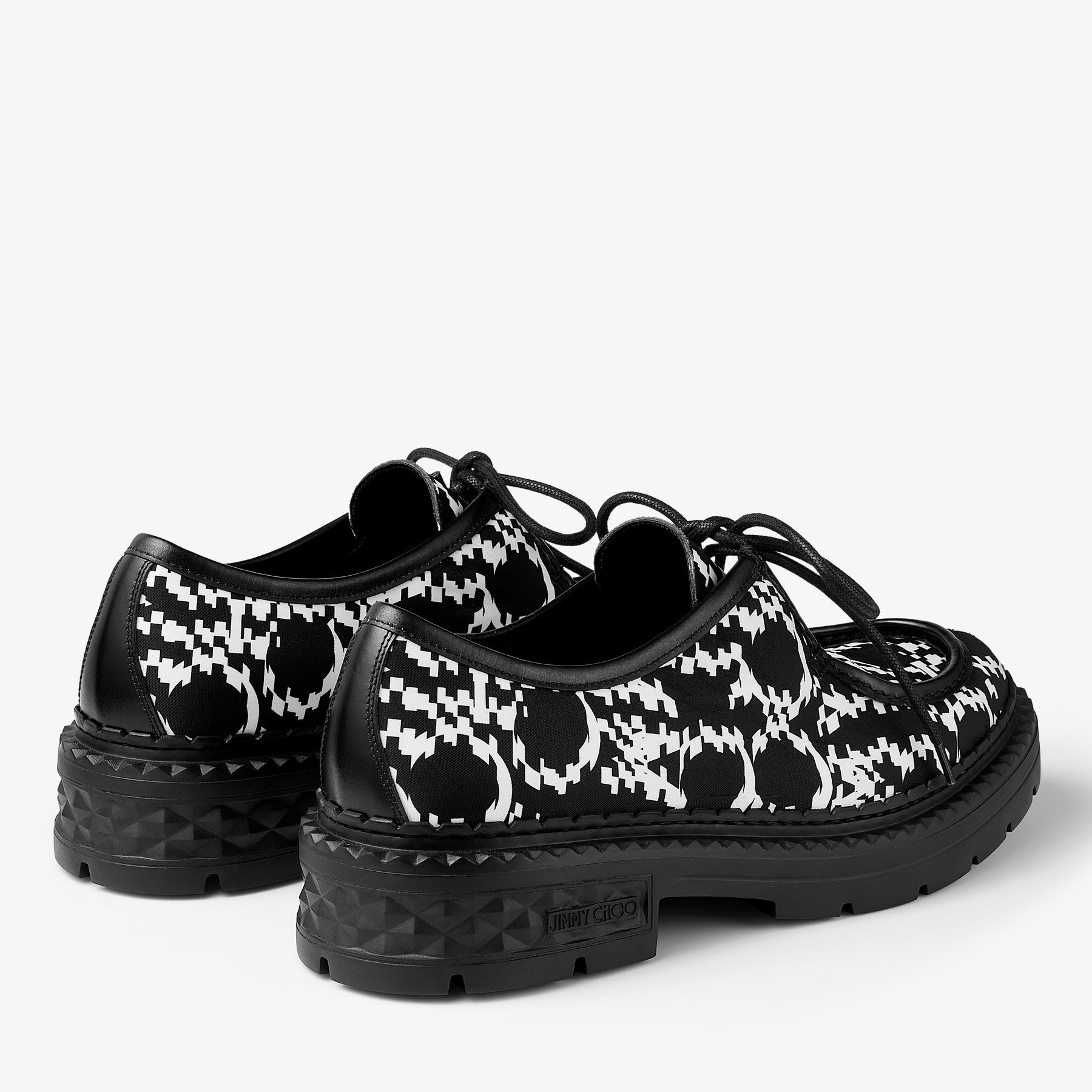 Marlow Moccasin
Black and White Nylon Moccasins with Distorted Jimmy Choo Print - 5