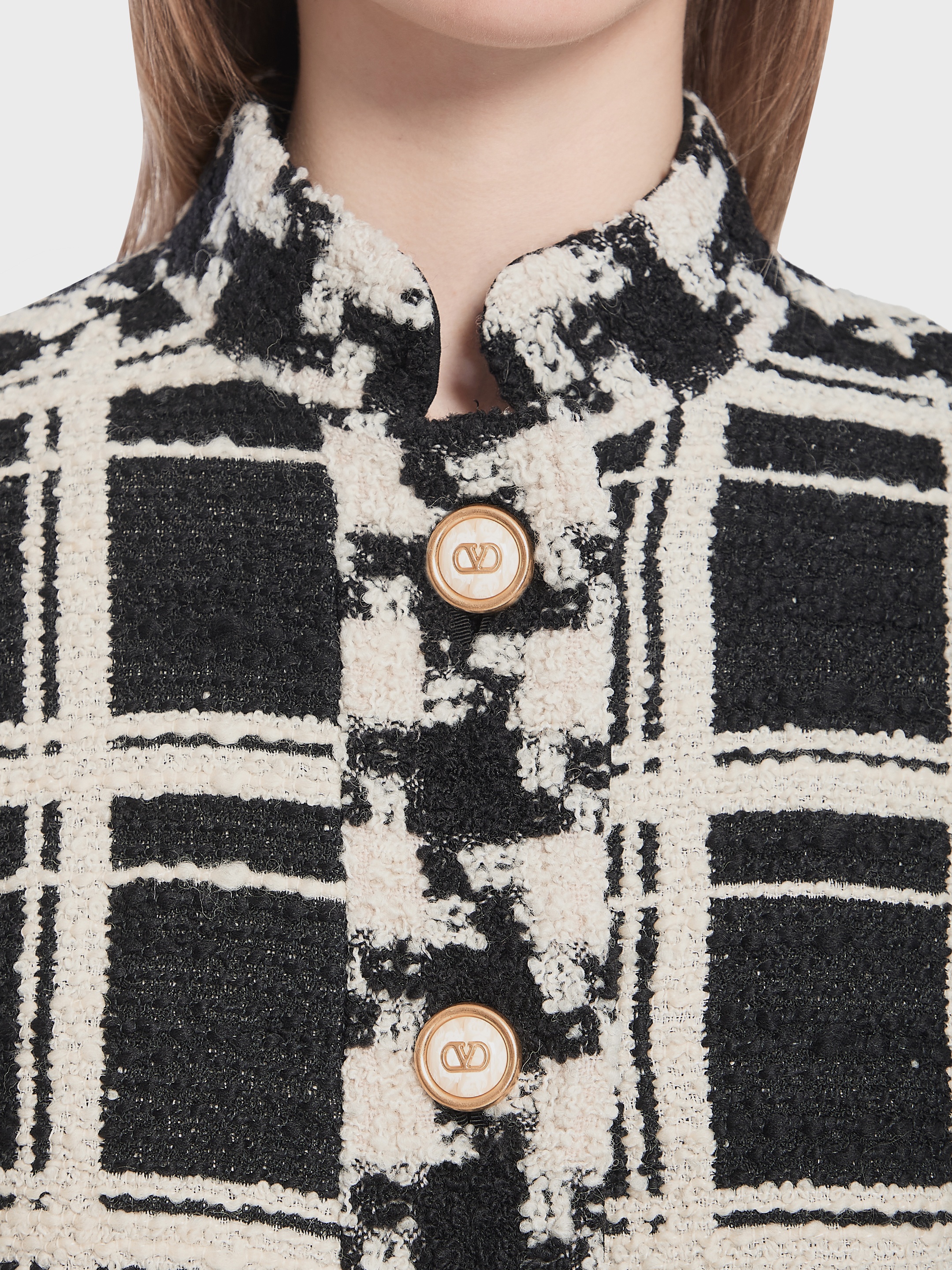 Valentino Macro Check tweed caban | leam | REVERSIBLE