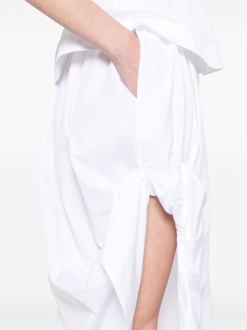 gathered-slit midi skirt - 5