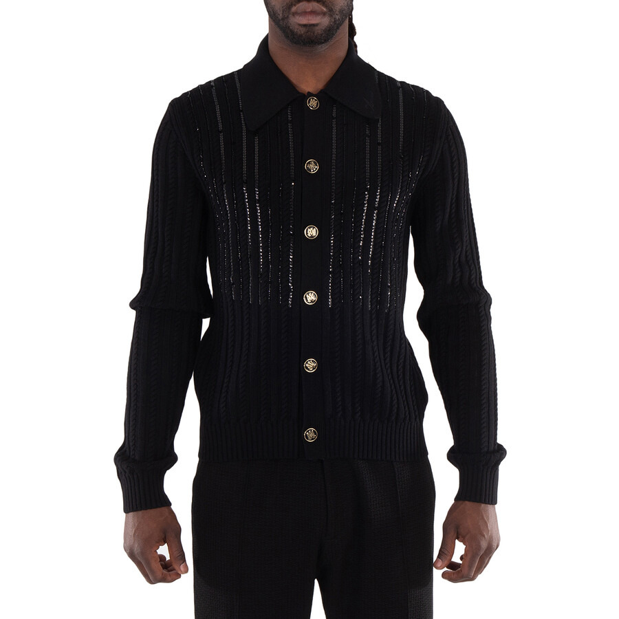 Amiri Men's Black Long Sleeve Polo Shirt - 3