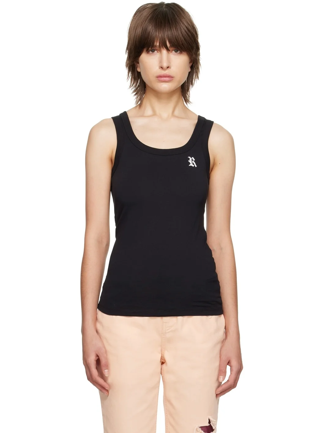 scoop 목 sleeveless 상단 - 1