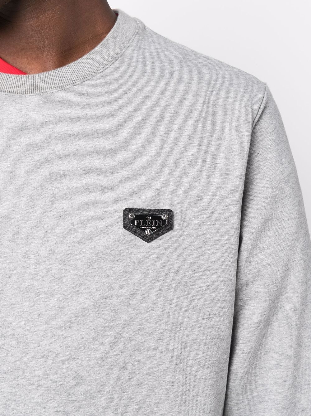 logo-plaque crew neck sweatshirt - 5