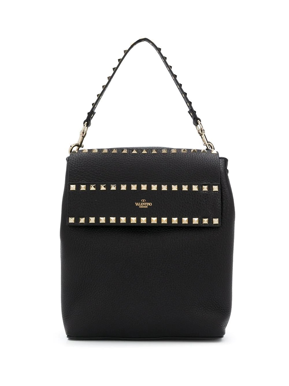 Rockstud pebbled leather backpack - 1