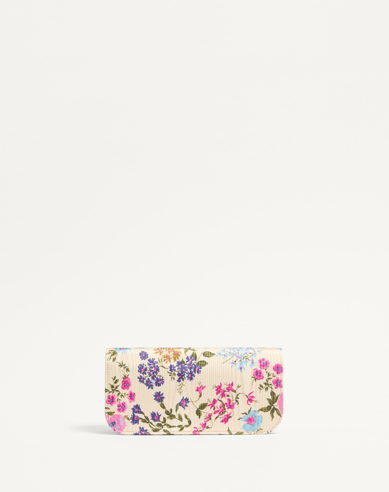 VALENTINO GARAVANI LOCÒ CLUTCH IN PAPIER FLORAL FABRIC WITH VLOGO SIGNATURE JEWEL DETAIL 3