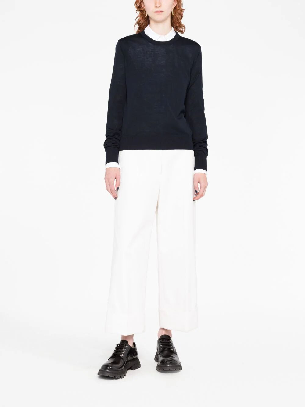 Thom Browne Women High Waisted Straight Leg Trouser In Organic Cotton Canvas - 2
