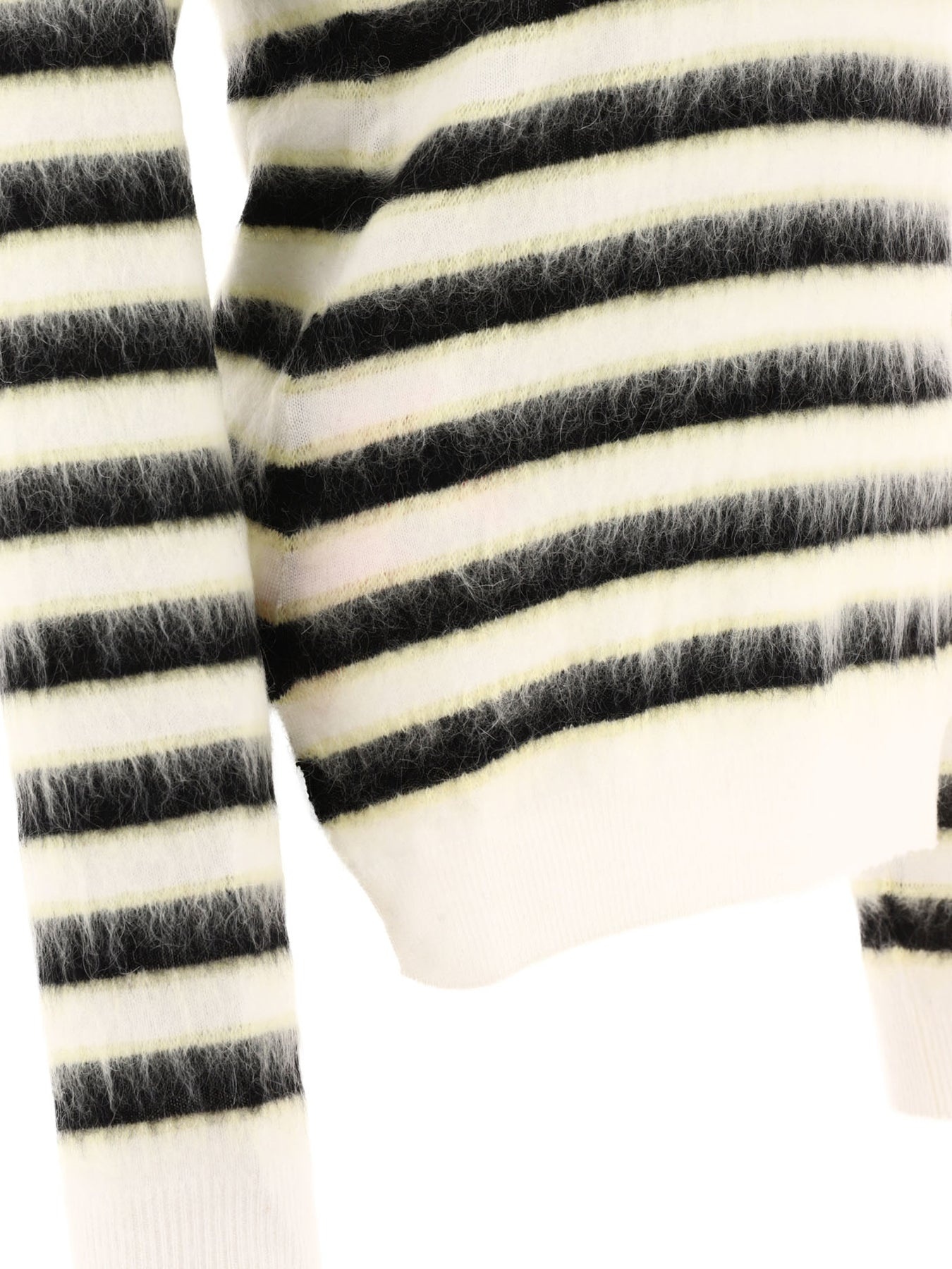 Striped Mohair Sweater Knitwear White - 4