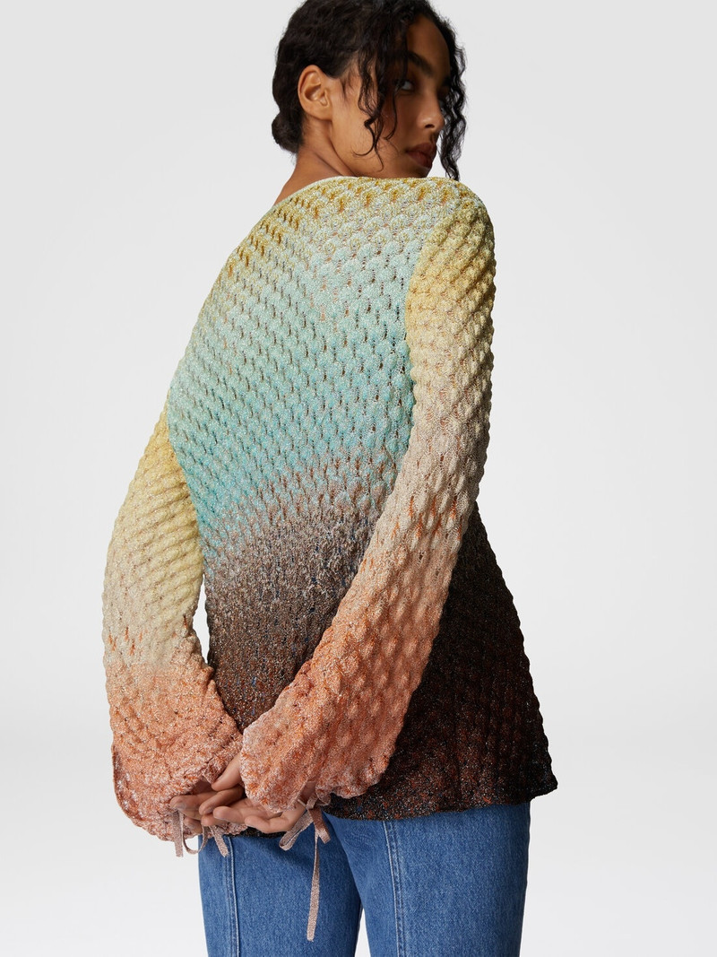 Dégradé lace blouse with V-neck 5