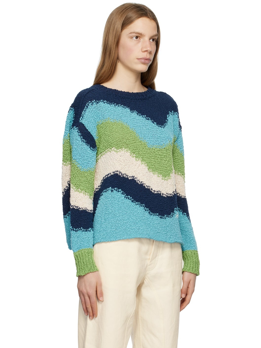 Blue Embroidered Sweater - 2