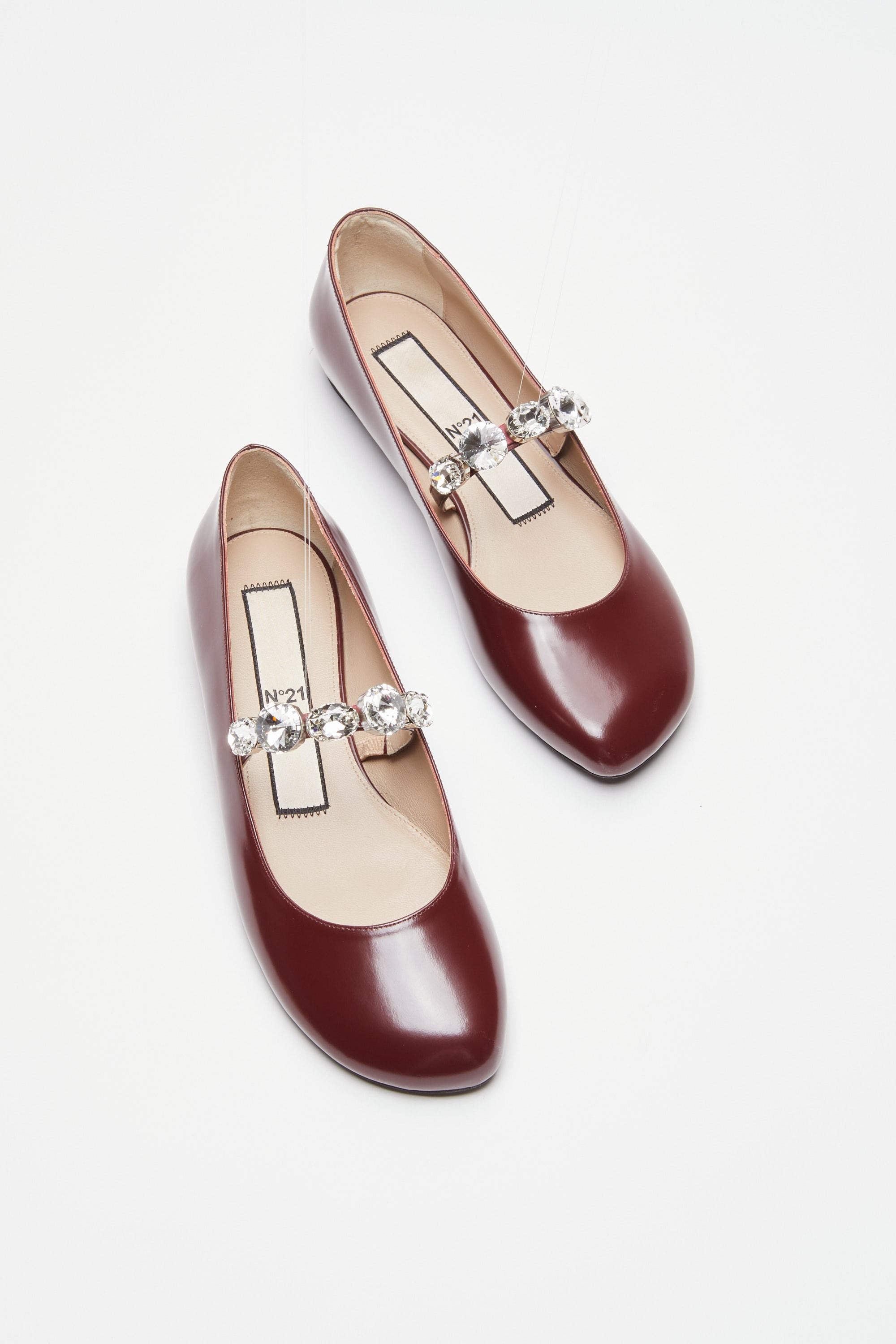 PATENT LEATHER BALLERINAS WITH MAXI CRYSTALS - 5