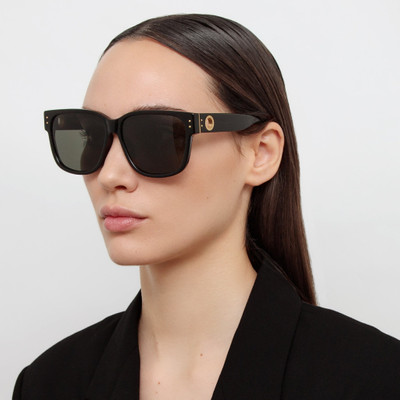 LINDA FARROW PERRY D-FRAME SUNGLASSES IN BLACK outlook