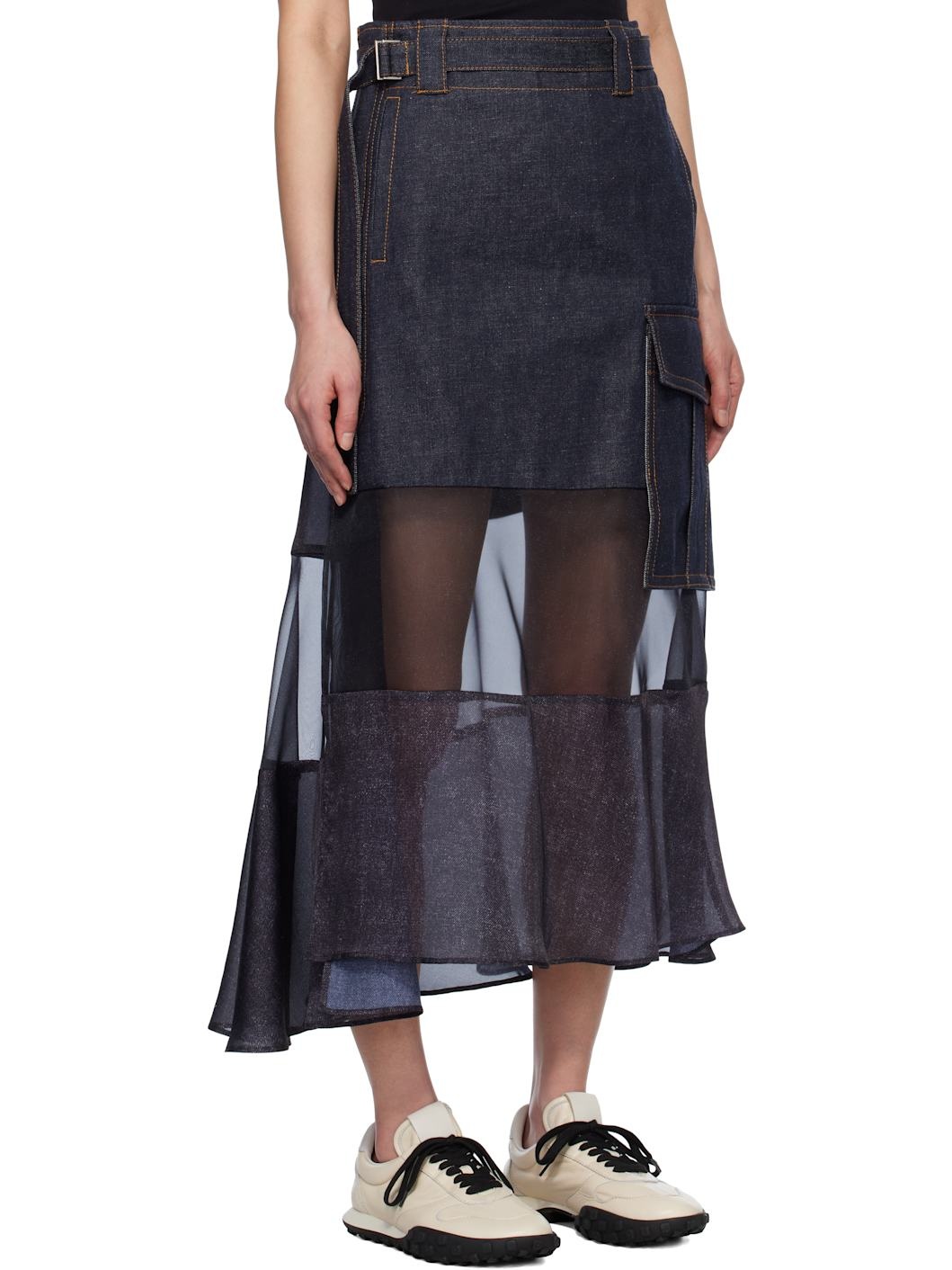 Indigo Mix Denim Maxi Skirt - 2