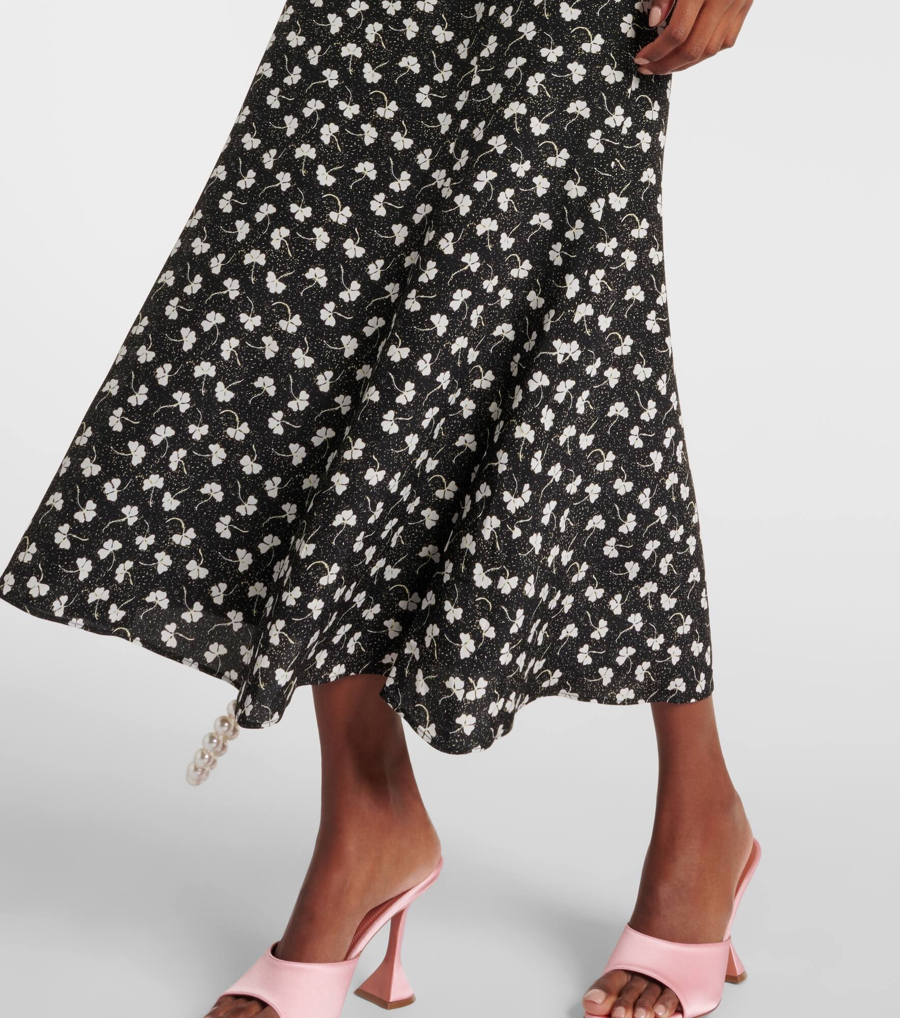 Printed silk midi dress - 5