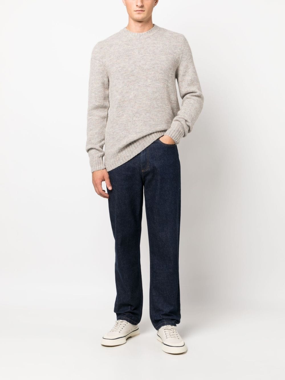 crew-neck wool-blend jumper - 2