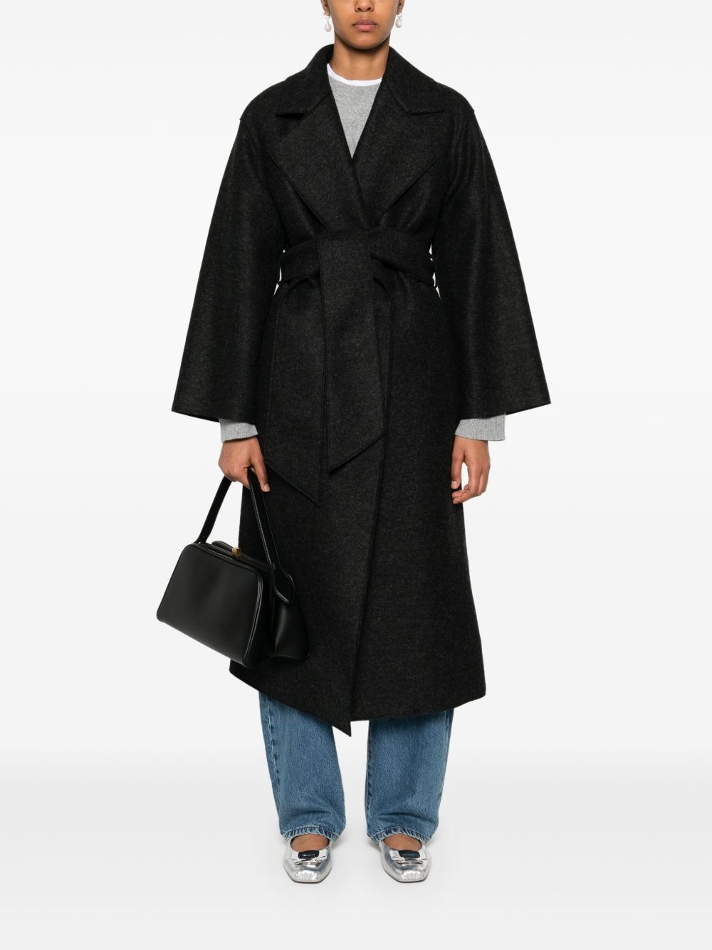 belted virgin wool coat - 2