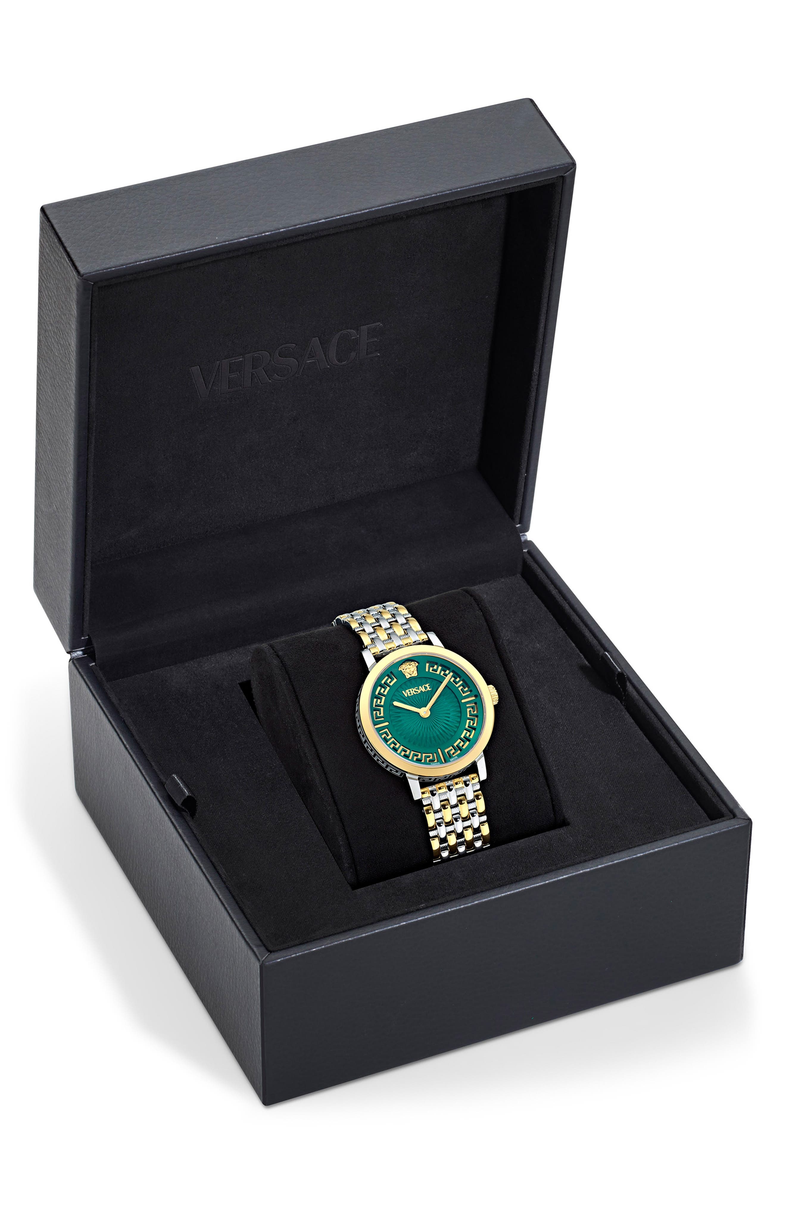 Versace Greca Fortuna Two-Tone Bracelet Watch, 35mm in Two Tone at Nordstrom - 3