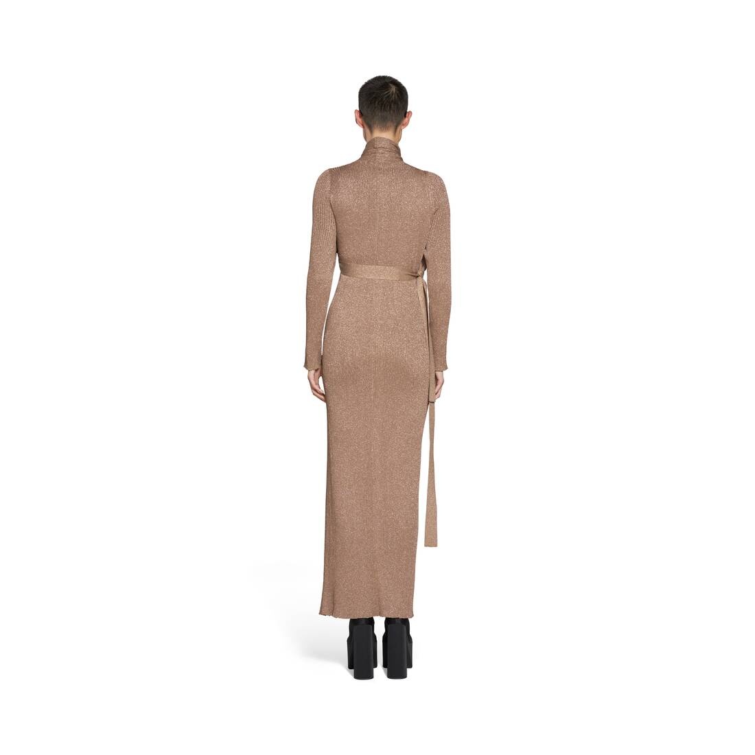Women's Wrap Maxi Dress in Gold - 4