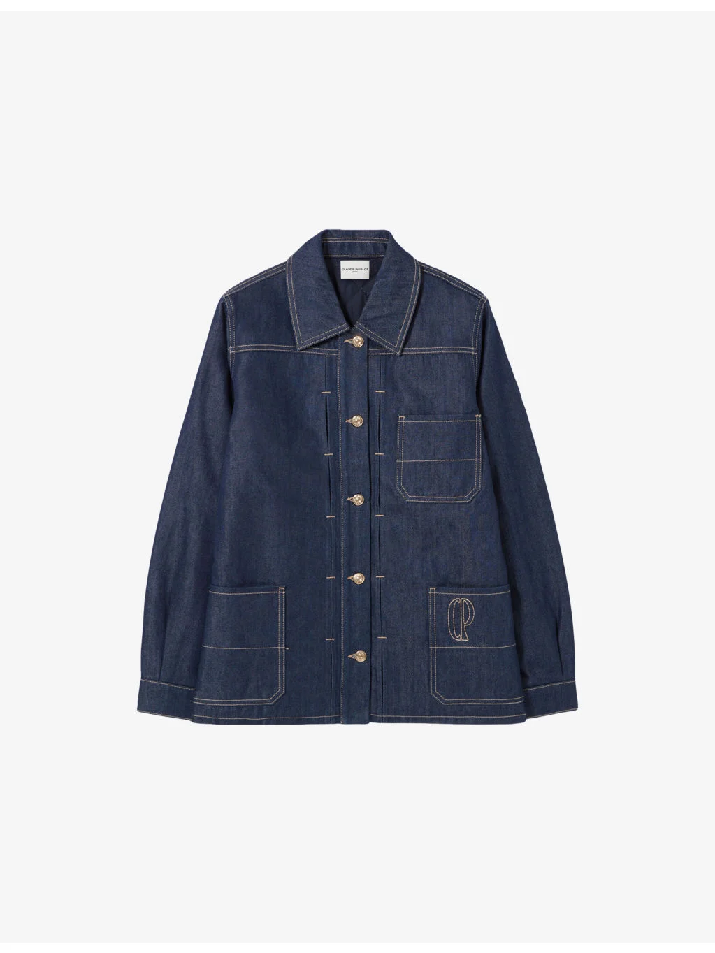 Logo-Embroidered Relaxed-Fit Denim Jacket - 1