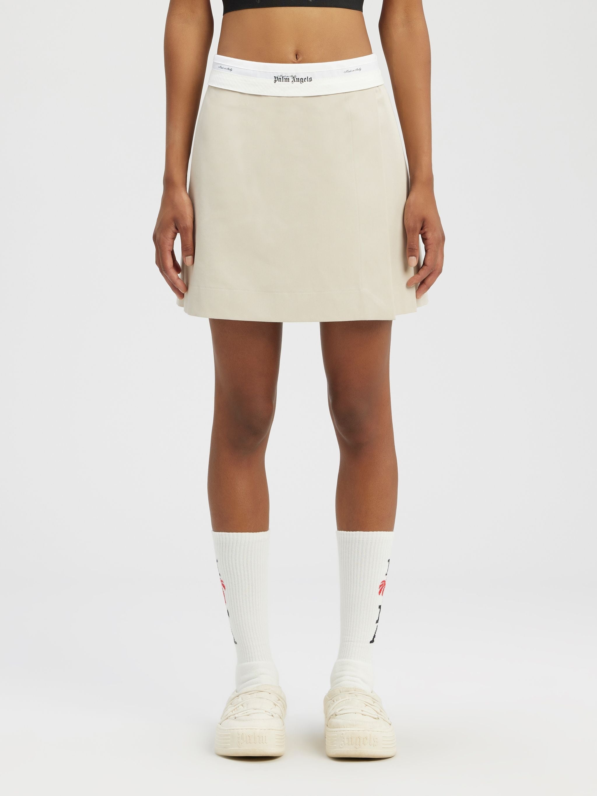 Reversed Waistband Chino Skirt - 3