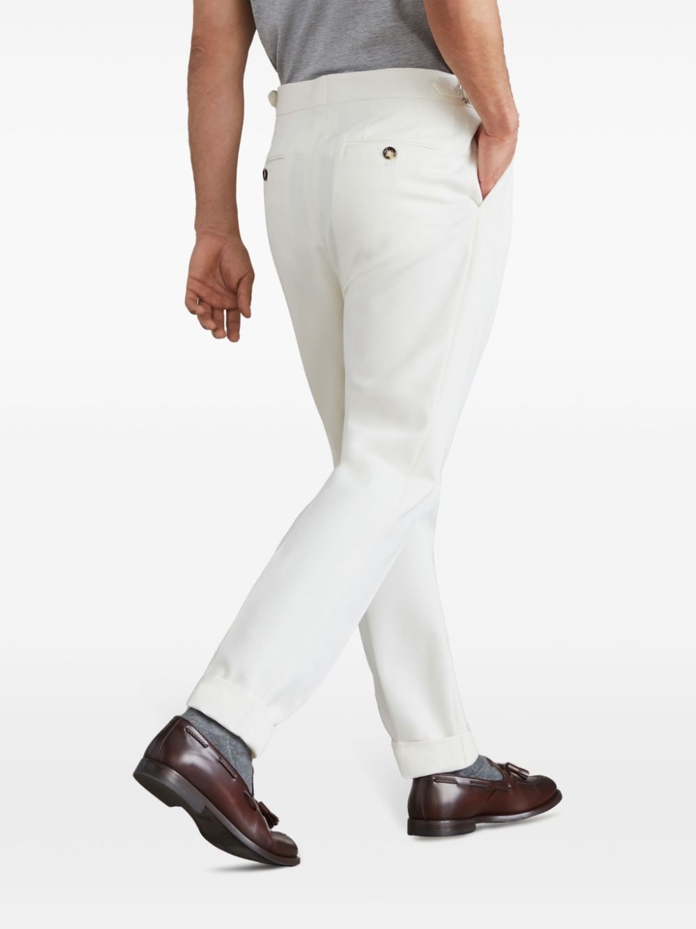 pressed-crease tapered trousers - 4