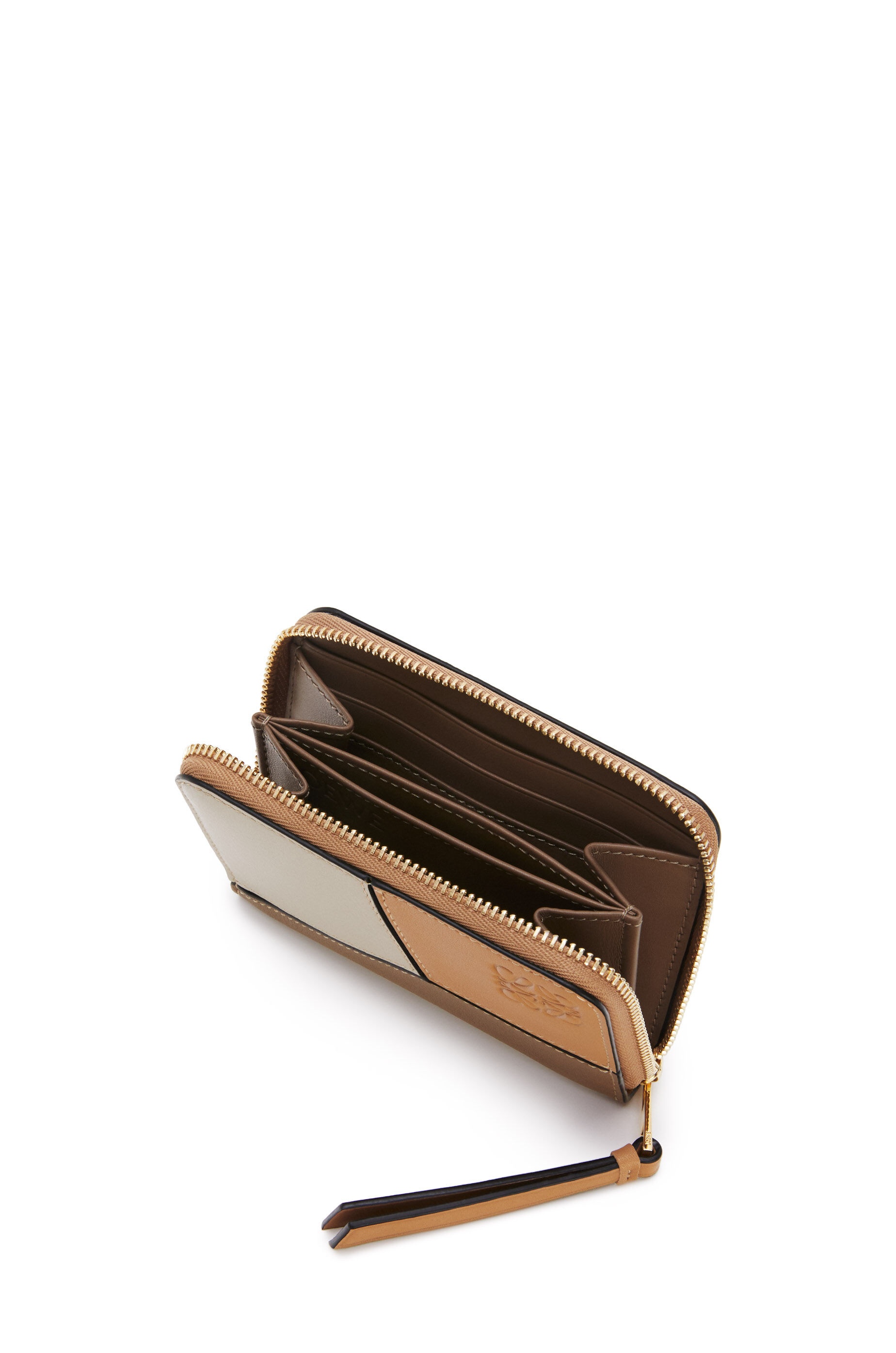 Puzzle 6 card zip wallet in classic calfskin - 2