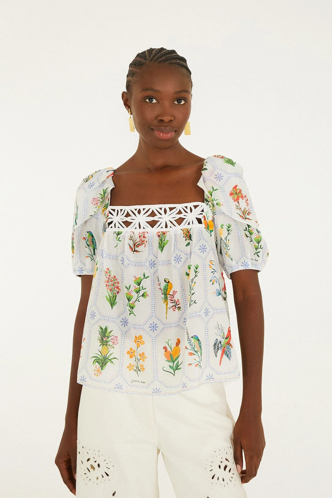 Off-White Tropical Porcelain Blouse - 1