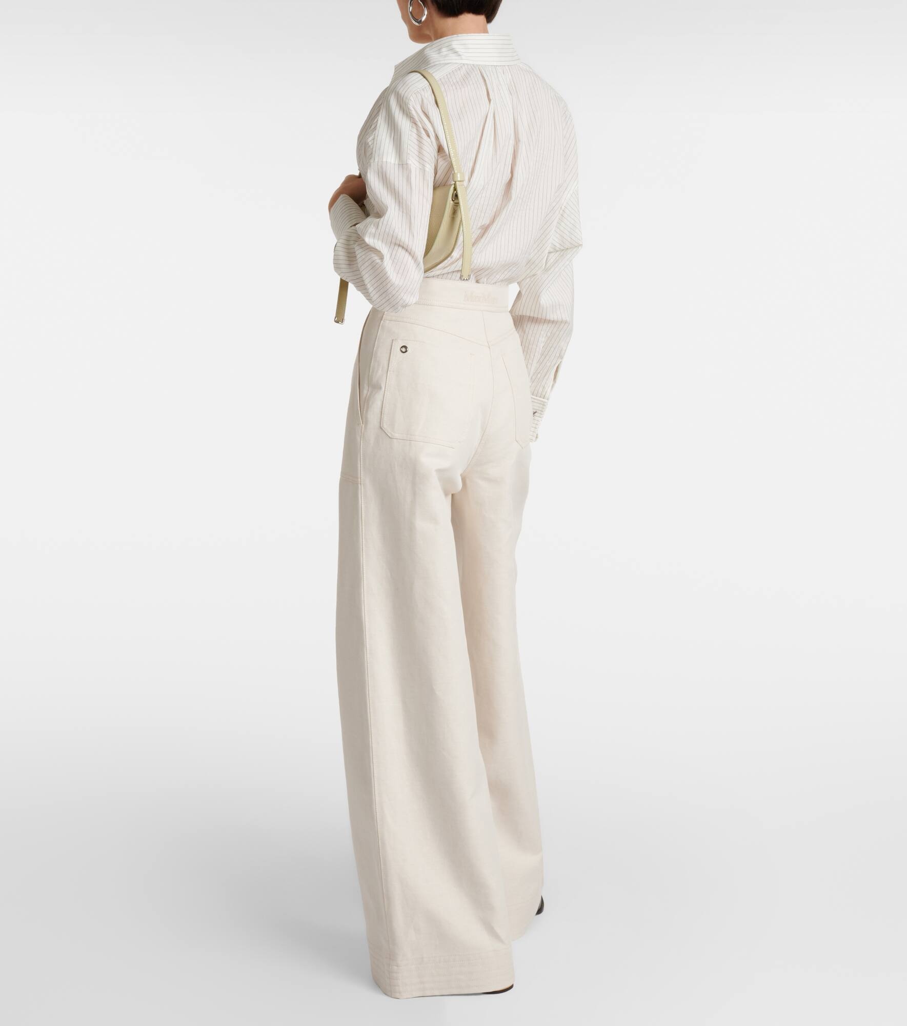 Oboli cotton and linen wide-leg pants - 3