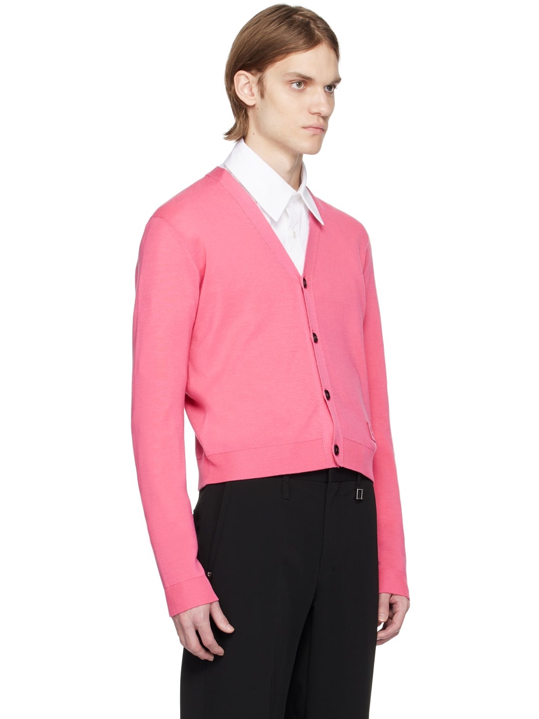 Pink Cropped Cardigan - 2