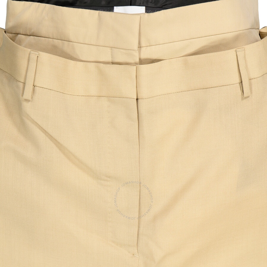 Burberry Runway Ladies Beige Trousers With Double Waist - 7