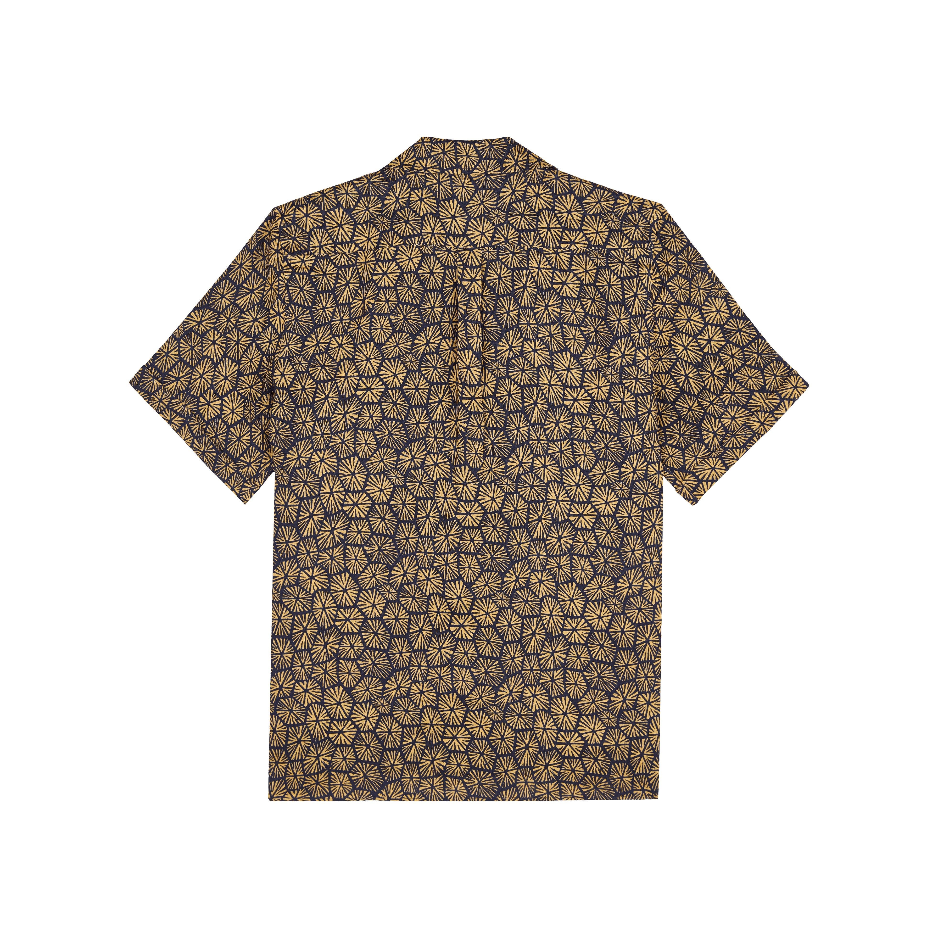 Vilebrequin Men's Carapaces Printed Short Sleeve Linen Shirt in Bleu Marine at Nordstrom - 4