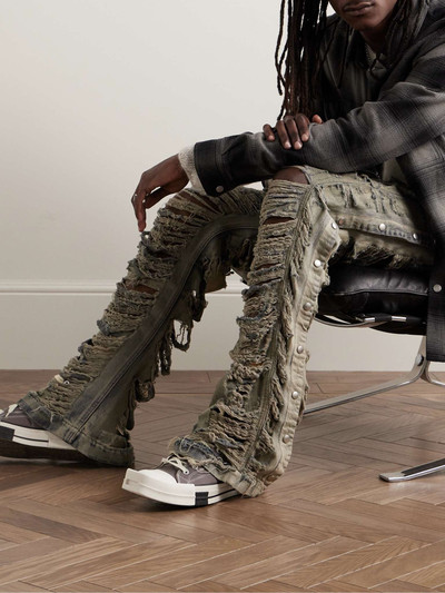 Rick Owens DRKSHDW Pusher Straight-Leg Distressed Drawstring Jeans outlook