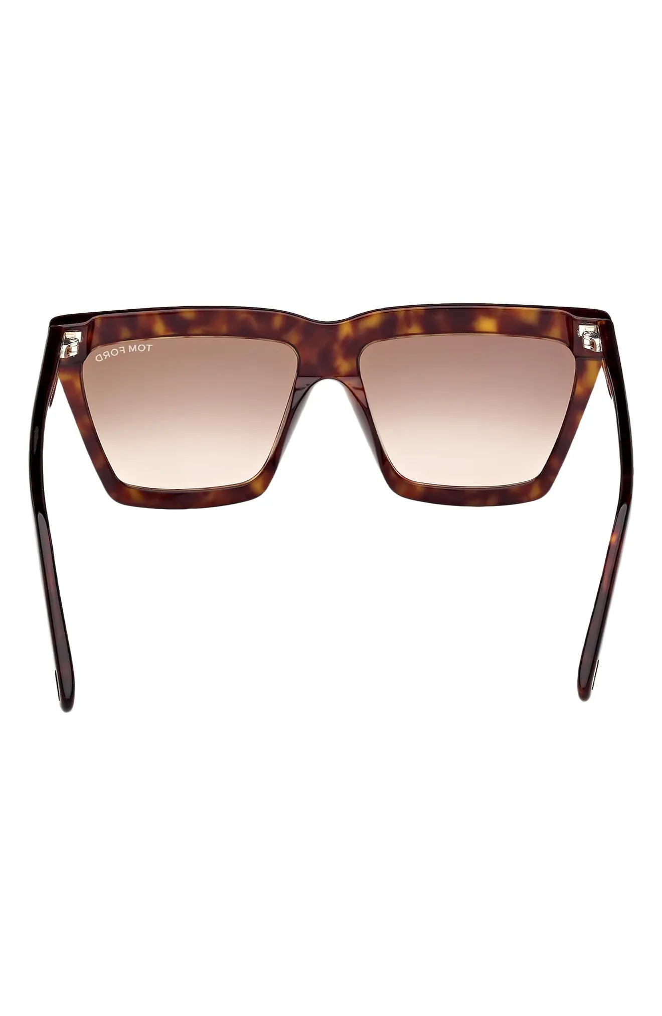 Eden 56mm Gradient Geometric Sunglasses in Dark Havana /Brown Orange - 8