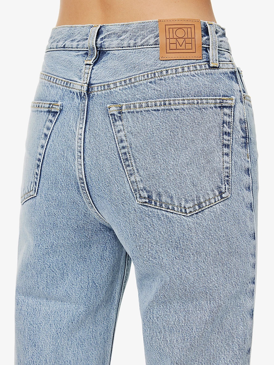 Classic wide-leg high-rise organic-cotton denim jeans - 6