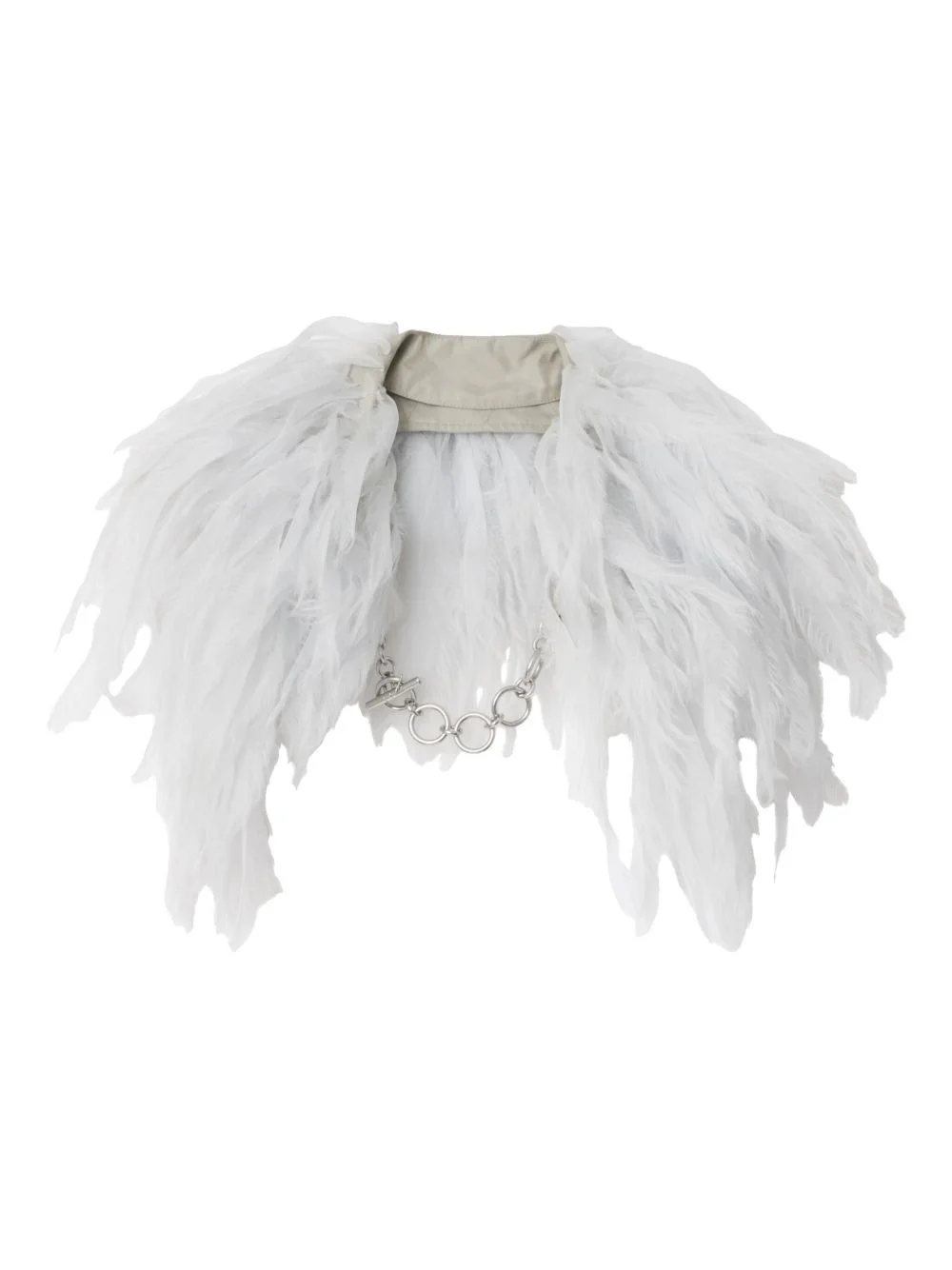 faux-feather silk collar - 1
