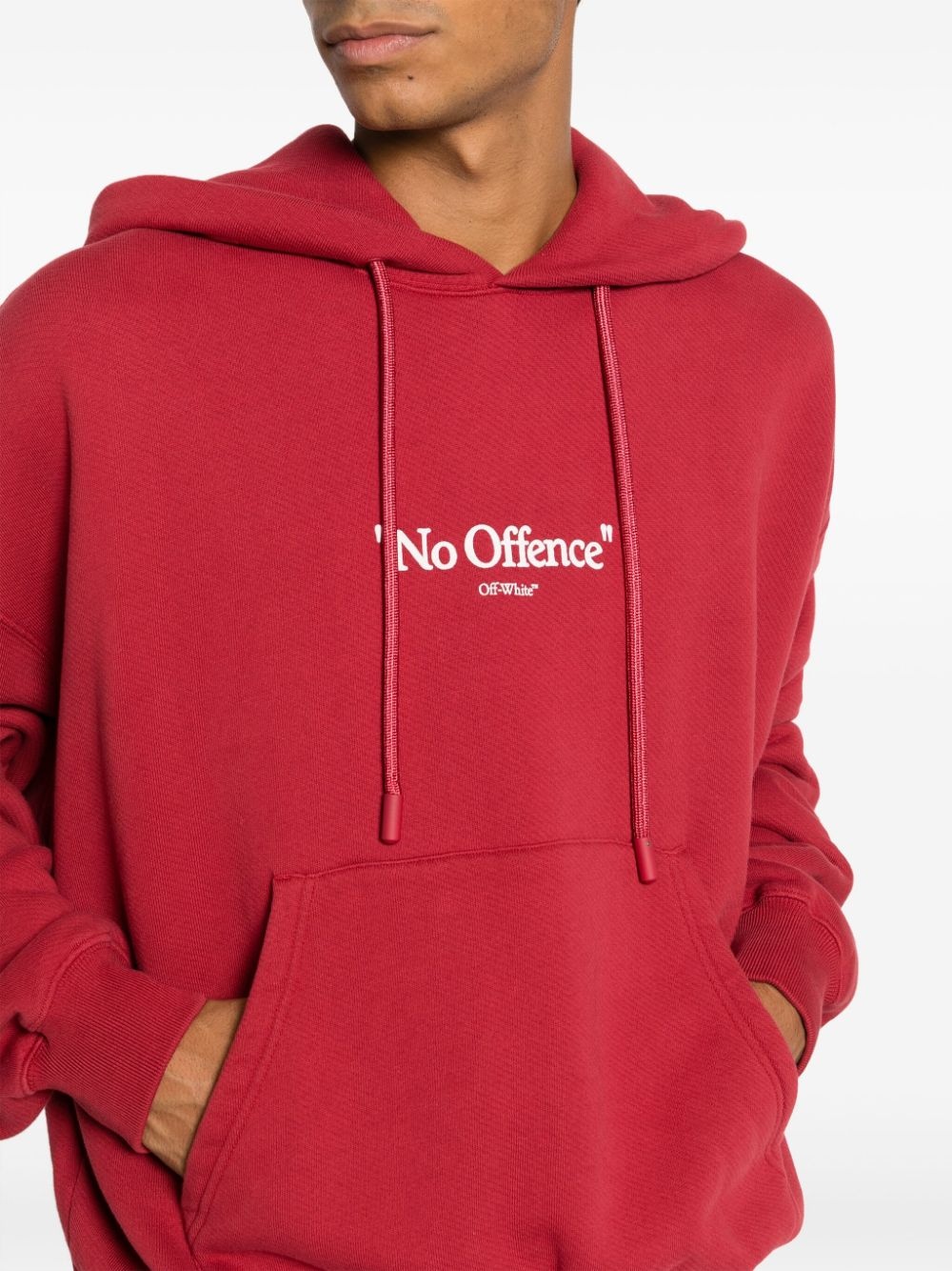 slogan-print drawstring hoodie - 5