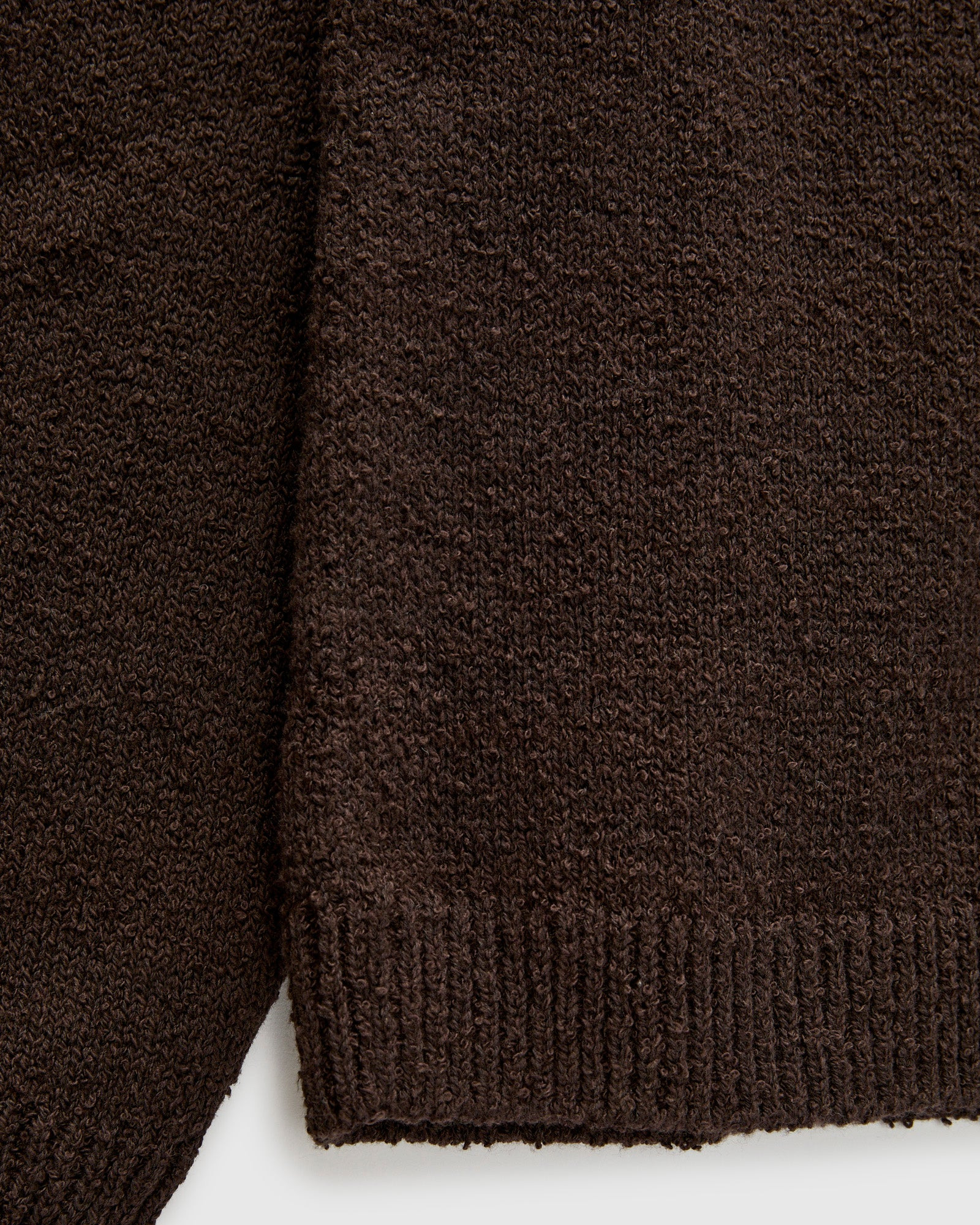 Long Sleeve Knit Polo is Bark Boucle - 6