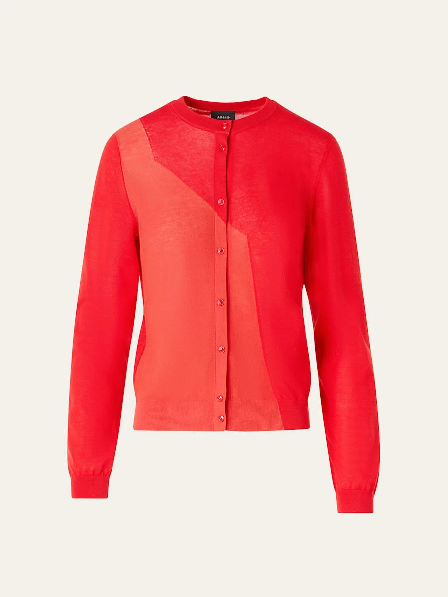 Crewneck Silk-Blend Cardigan - 1