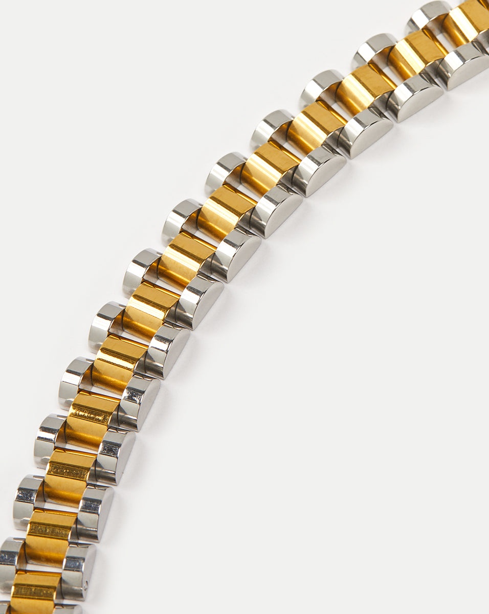 GOLD AND SILVER WATCH BAND BRACELET - 2