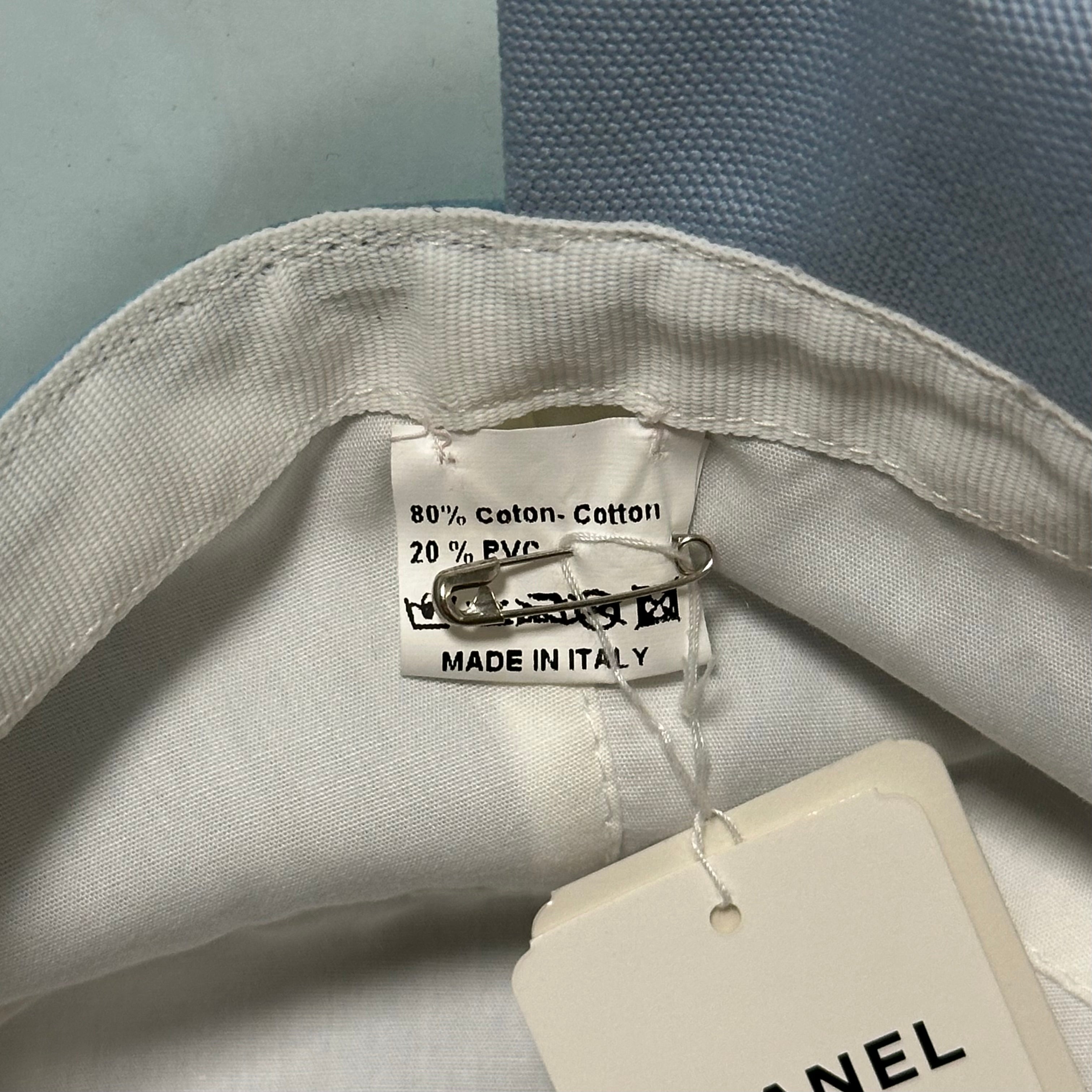 CHANEL 2002 Surf Camellia Print Clear PVC Bucket Hat - 6
